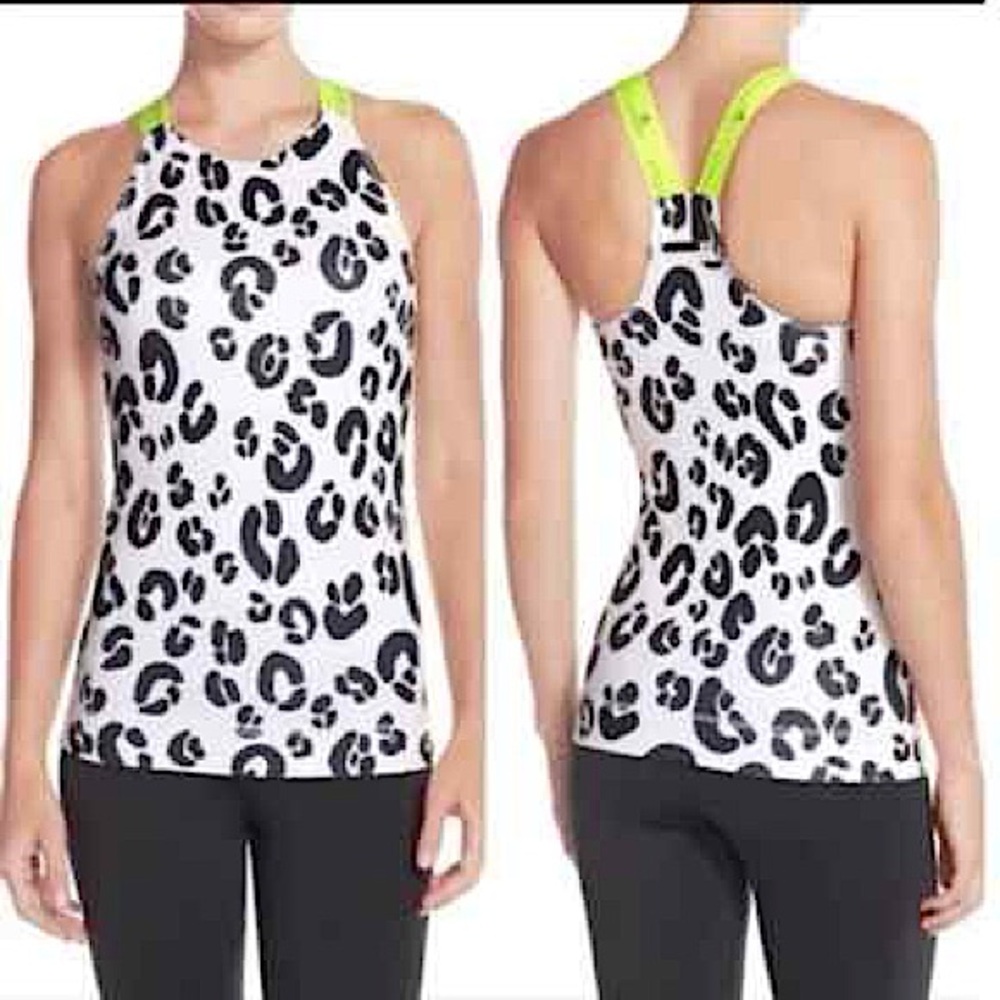STELLA MCCARTNEY X ADIDAS Sport Tennis Leopard Neon Print Tank Top Sz Small